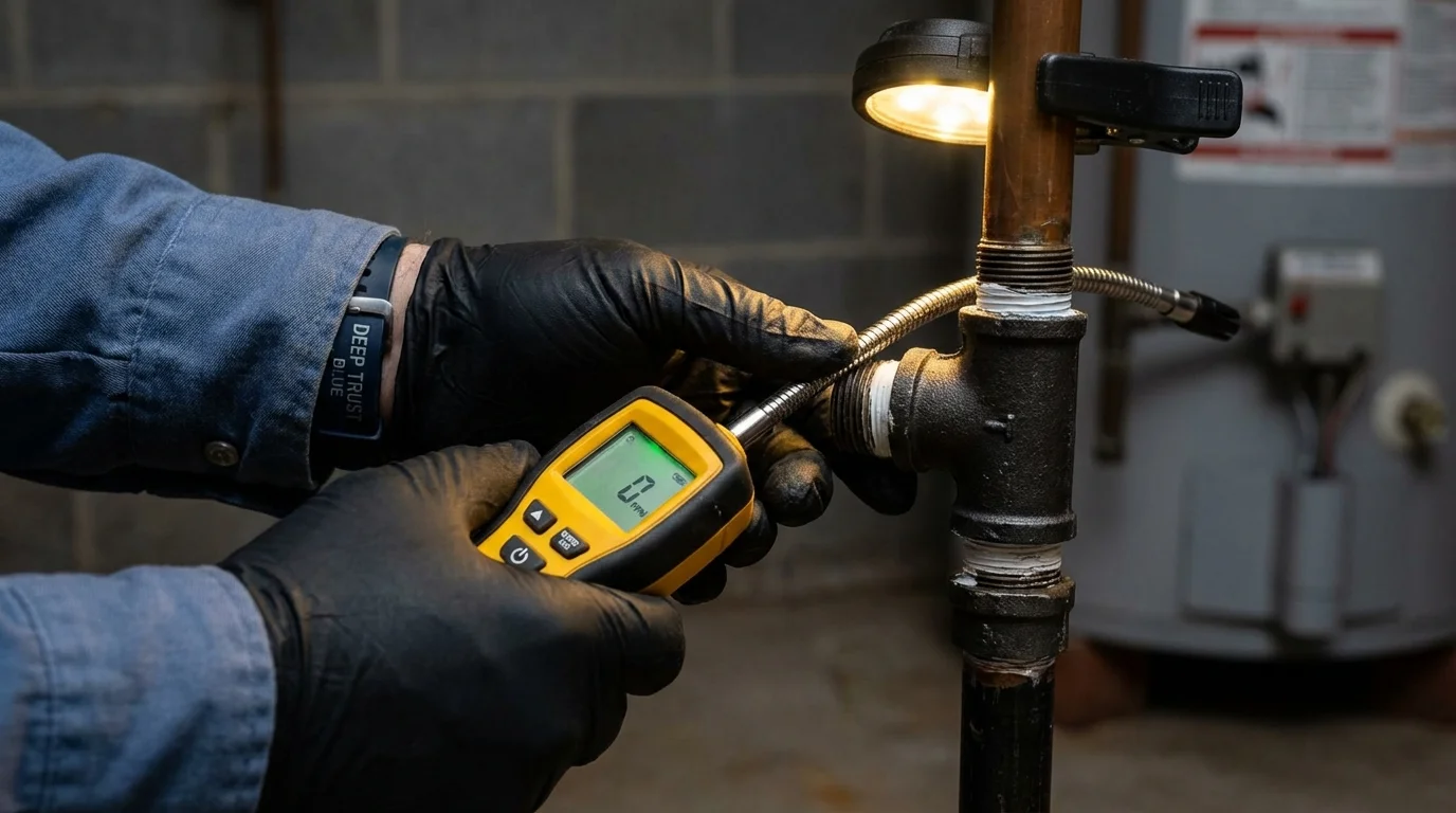 Gas leak detection with electronic sniffer by Johns Plumbing LLC in Nanuet